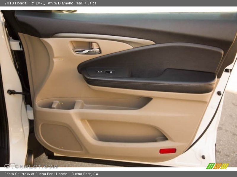 White Diamond Pearl / Beige 2018 Honda Pilot EX-L