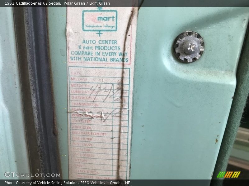 Polar Green / Light Green 1952 Cadillac Series 62 Sedan
