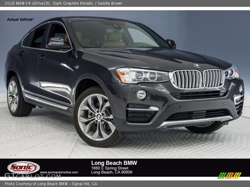 Dark Graphite Metallic / Saddle Brown 2018 BMW X4 xDrive28i