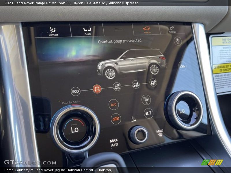 Controls of 2021 Range Rover Sport SE