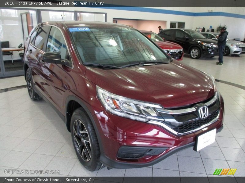 Basque Red Pearl II / Gray 2016 Honda CR-V SE AWD