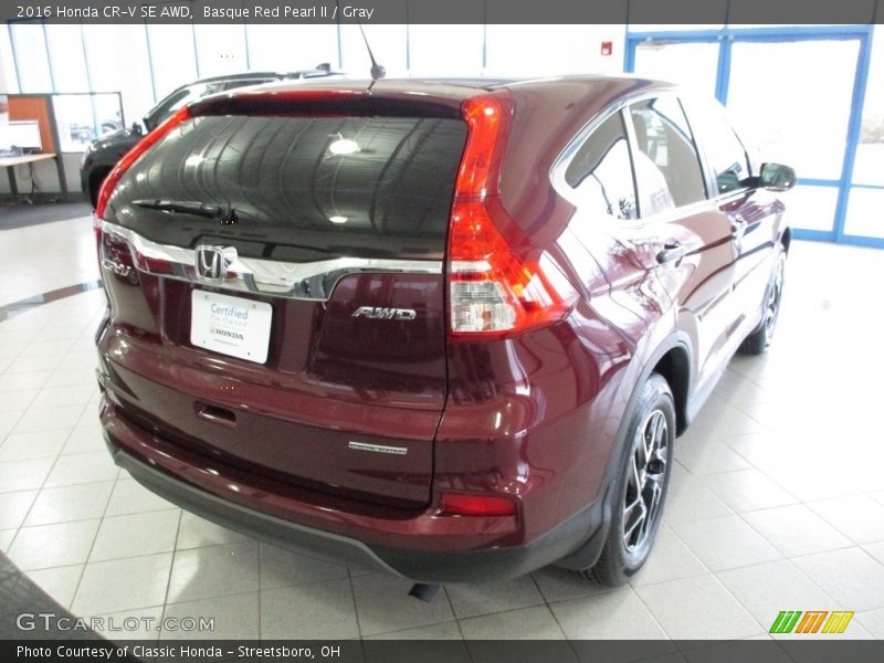 Basque Red Pearl II / Gray 2016 Honda CR-V SE AWD
