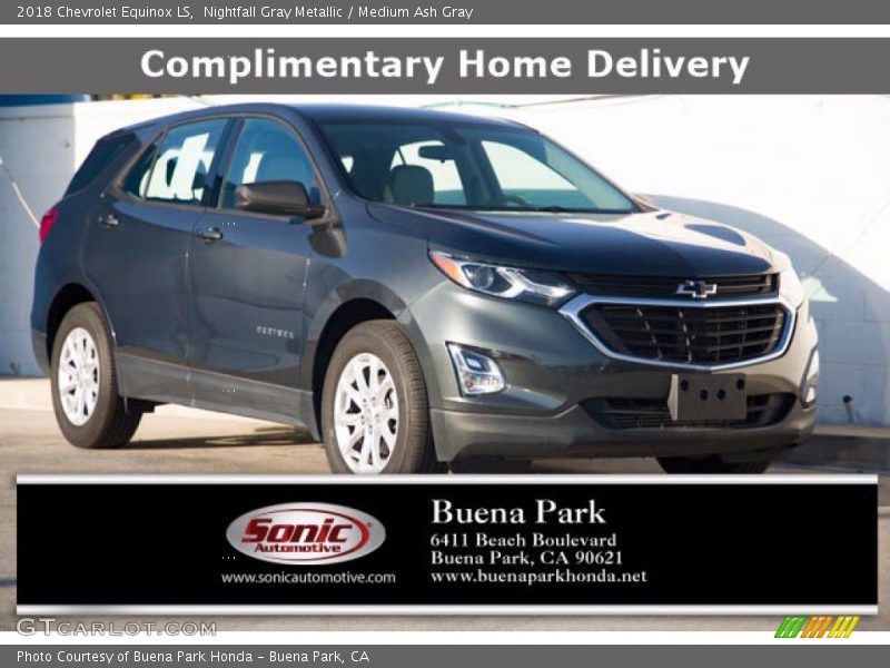 Nightfall Gray Metallic / Medium Ash Gray 2018 Chevrolet Equinox LS