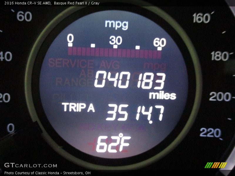 Basque Red Pearl II / Gray 2016 Honda CR-V SE AWD