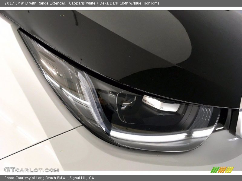 Capparis White / Deka Dark Cloth w/Blue Highlights 2017 BMW i3 with Range Extender