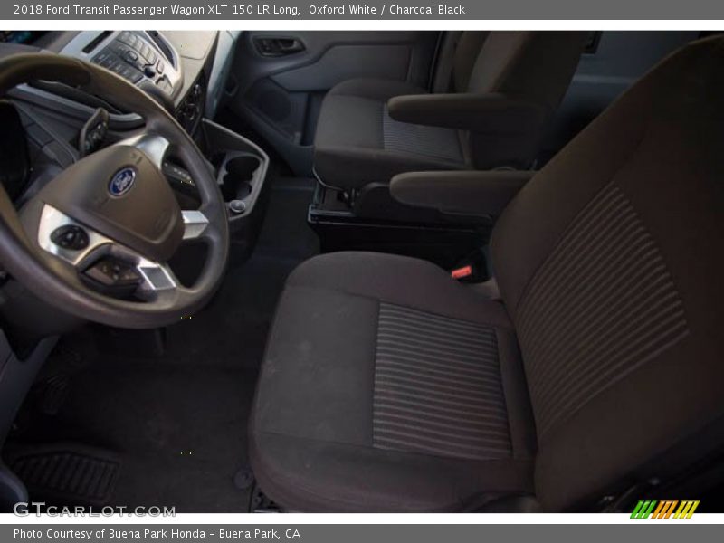 Oxford White / Charcoal Black 2018 Ford Transit Passenger Wagon XLT 150 LR Long