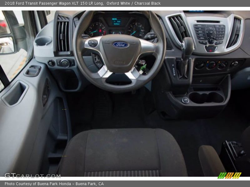 Oxford White / Charcoal Black 2018 Ford Transit Passenger Wagon XLT 150 LR Long