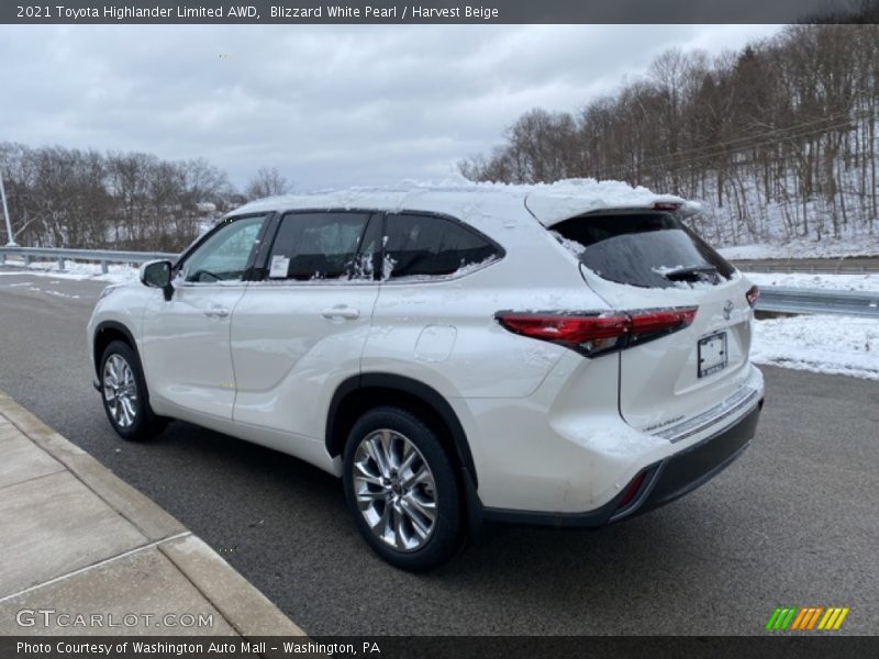 Blizzard White Pearl / Harvest Beige 2021 Toyota Highlander Limited AWD