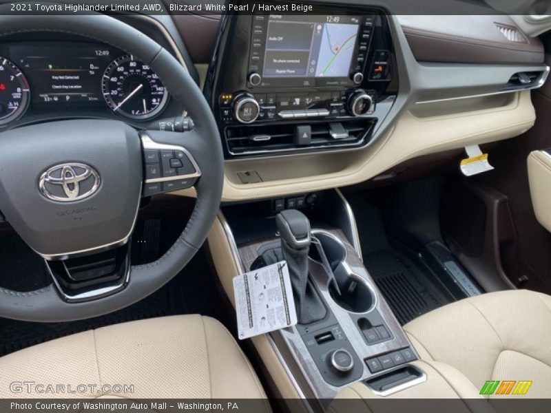 Blizzard White Pearl / Harvest Beige 2021 Toyota Highlander Limited AWD