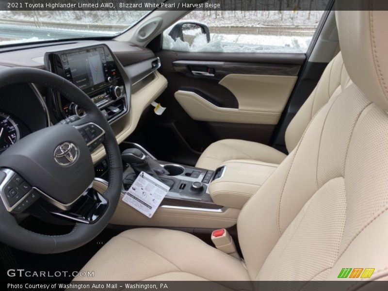Blizzard White Pearl / Harvest Beige 2021 Toyota Highlander Limited AWD