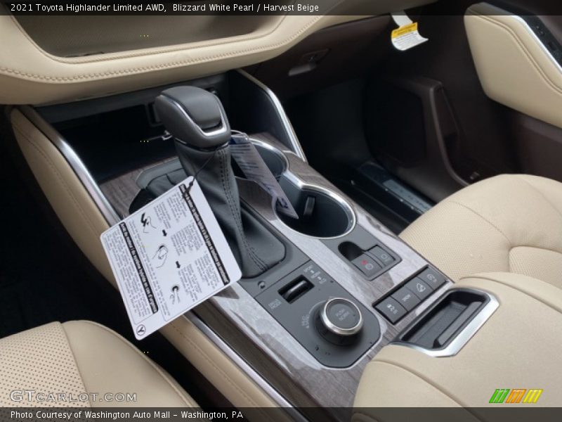 Blizzard White Pearl / Harvest Beige 2021 Toyota Highlander Limited AWD