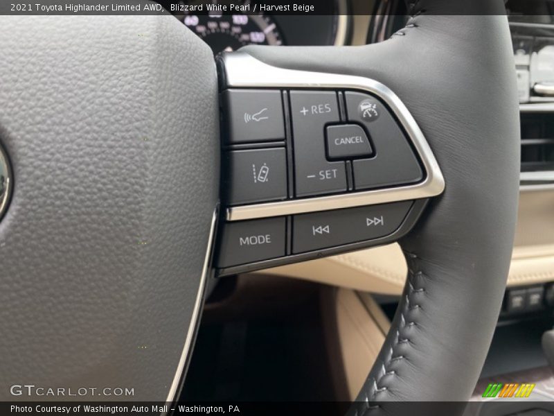 Blizzard White Pearl / Harvest Beige 2021 Toyota Highlander Limited AWD