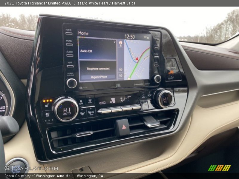 Blizzard White Pearl / Harvest Beige 2021 Toyota Highlander Limited AWD
