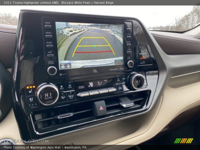 Blizzard White Pearl / Harvest Beige 2021 Toyota Highlander Limited AWD