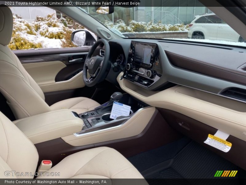 Blizzard White Pearl / Harvest Beige 2021 Toyota Highlander Limited AWD