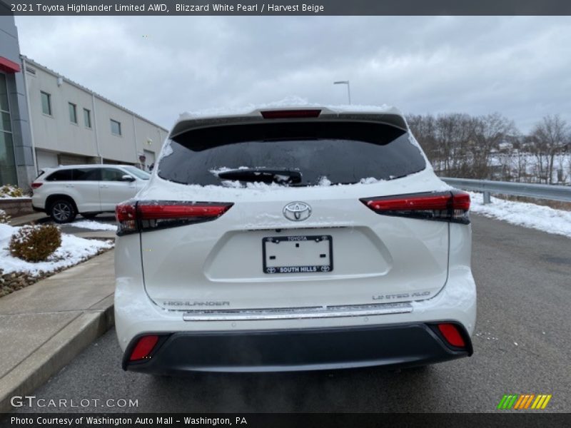Blizzard White Pearl / Harvest Beige 2021 Toyota Highlander Limited AWD