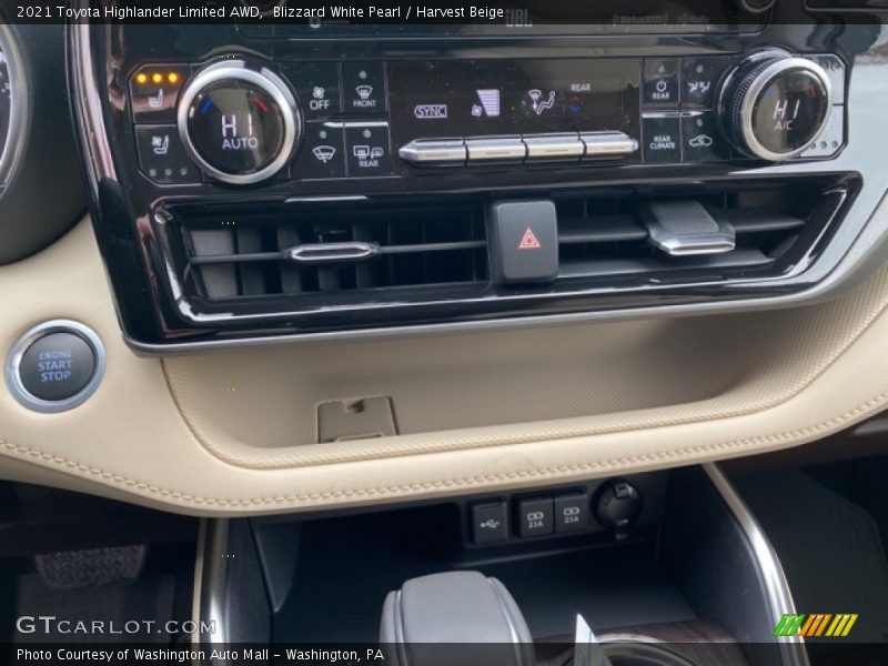 Blizzard White Pearl / Harvest Beige 2021 Toyota Highlander Limited AWD