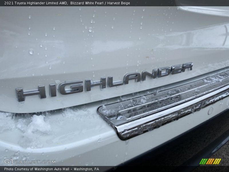Blizzard White Pearl / Harvest Beige 2021 Toyota Highlander Limited AWD