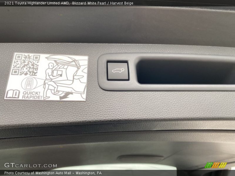 Blizzard White Pearl / Harvest Beige 2021 Toyota Highlander Limited AWD