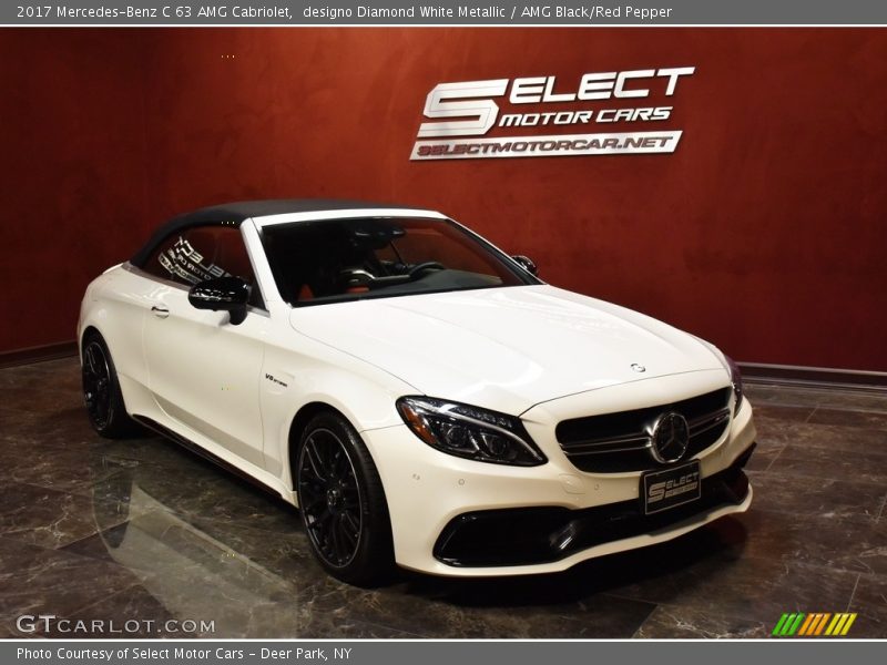 designo Diamond White Metallic / AMG Black/Red Pepper 2017 Mercedes-Benz C 63 AMG Cabriolet