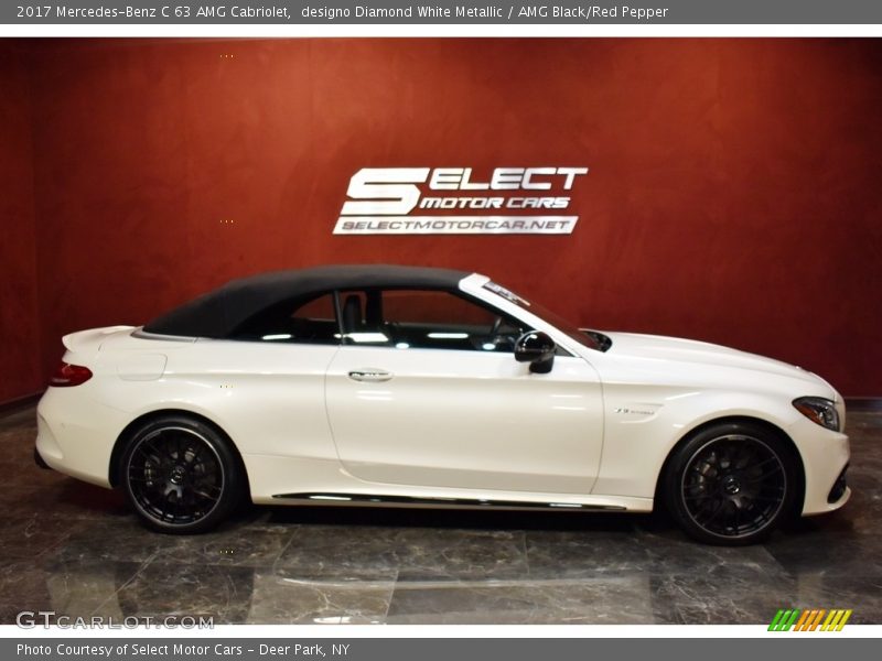 designo Diamond White Metallic / AMG Black/Red Pepper 2017 Mercedes-Benz C 63 AMG Cabriolet