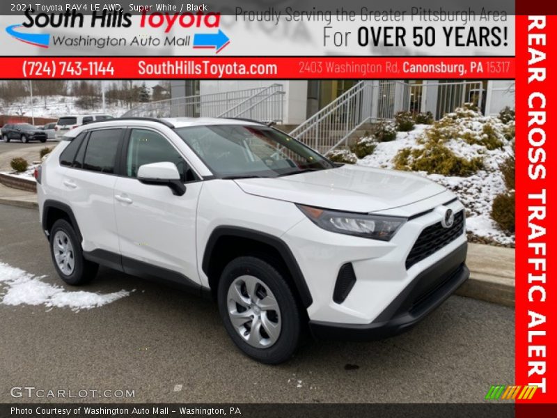 Super White / Black 2021 Toyota RAV4 LE AWD