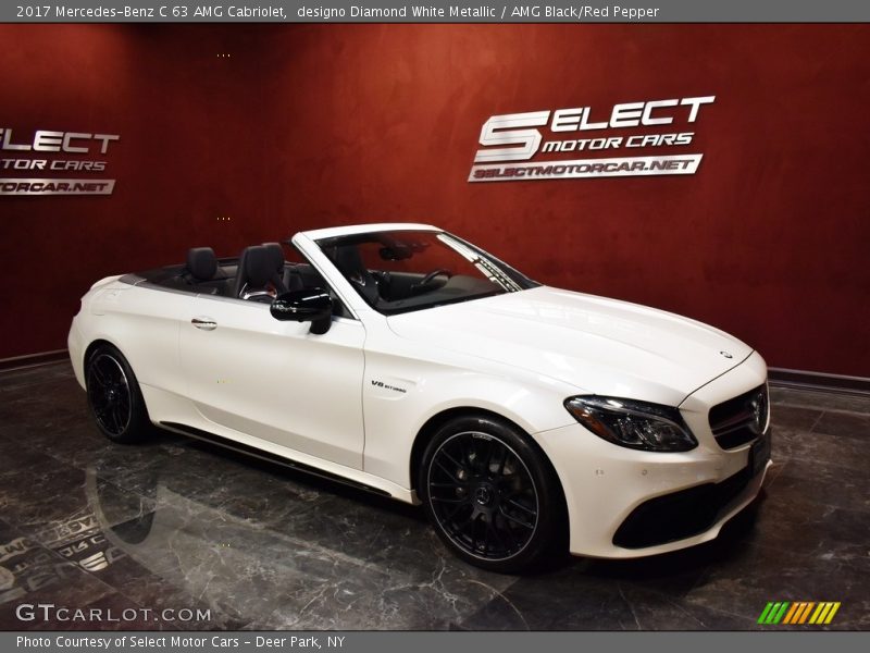 designo Diamond White Metallic / AMG Black/Red Pepper 2017 Mercedes-Benz C 63 AMG Cabriolet