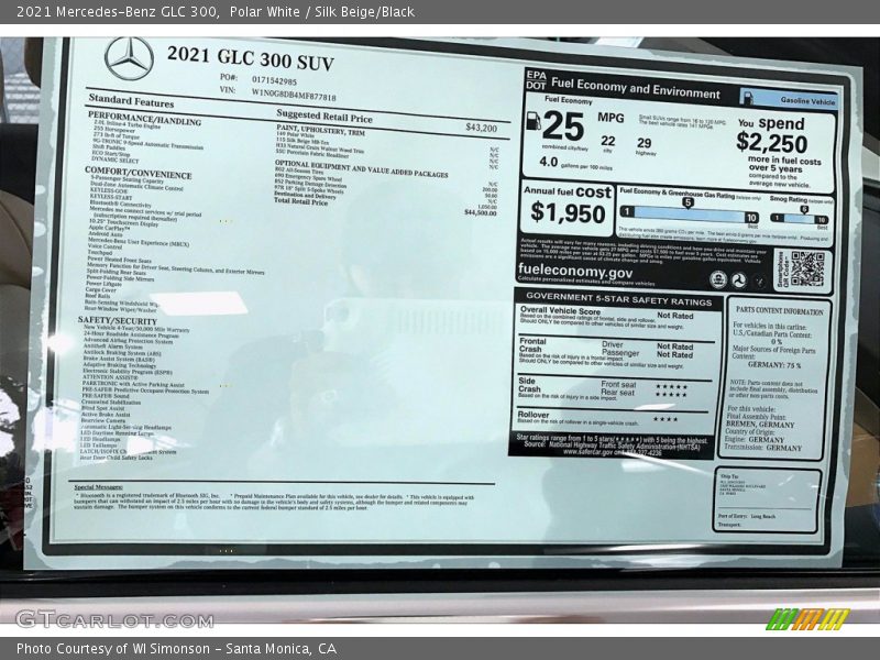 Polar White / Silk Beige/Black 2021 Mercedes-Benz GLC 300