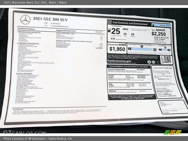 Black / Black 2021 Mercedes-Benz GLC 300