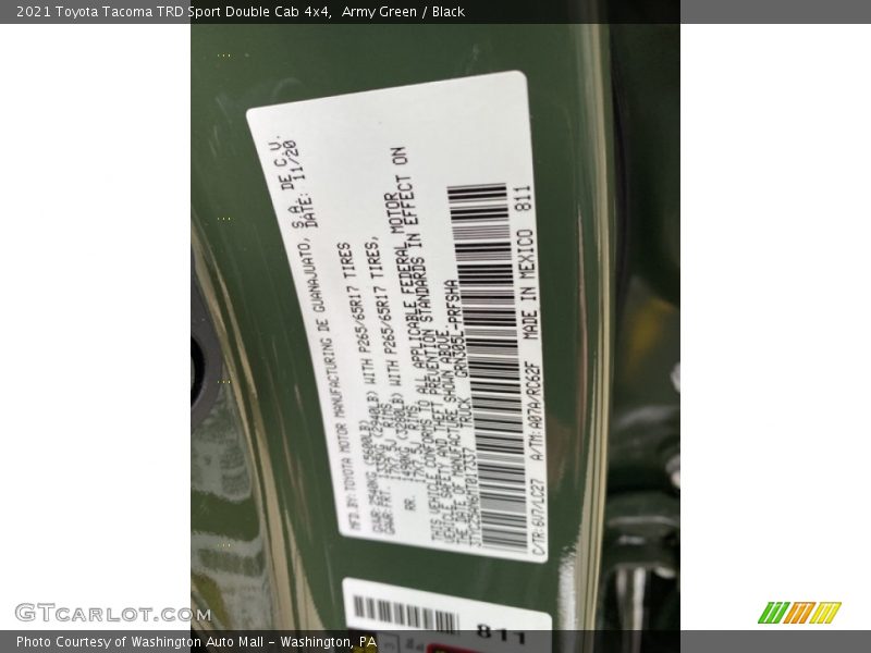 2021 Tacoma TRD Sport Double Cab 4x4 Army Green Color Code 6V7