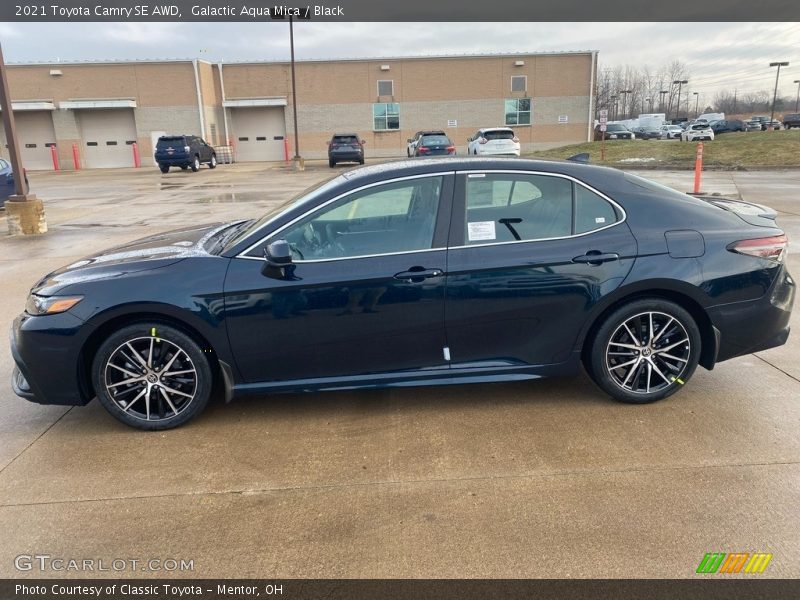 Galactic Aqua Mica / Black 2021 Toyota Camry SE AWD