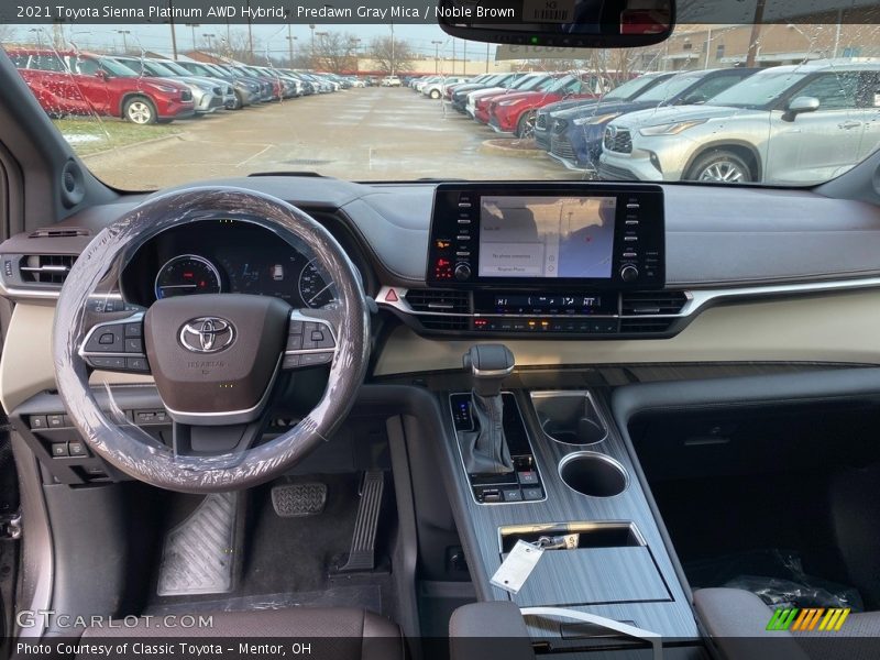 Predawn Gray Mica / Noble Brown 2021 Toyota Sienna Platinum AWD Hybrid