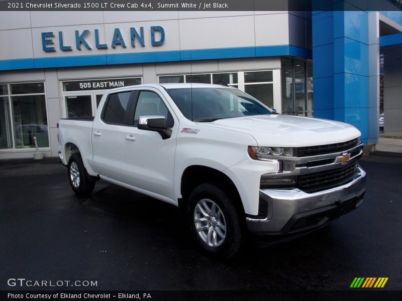 Summit White / Jet Black 2021 Chevrolet Silverado 1500 LT Crew Cab 4x4
