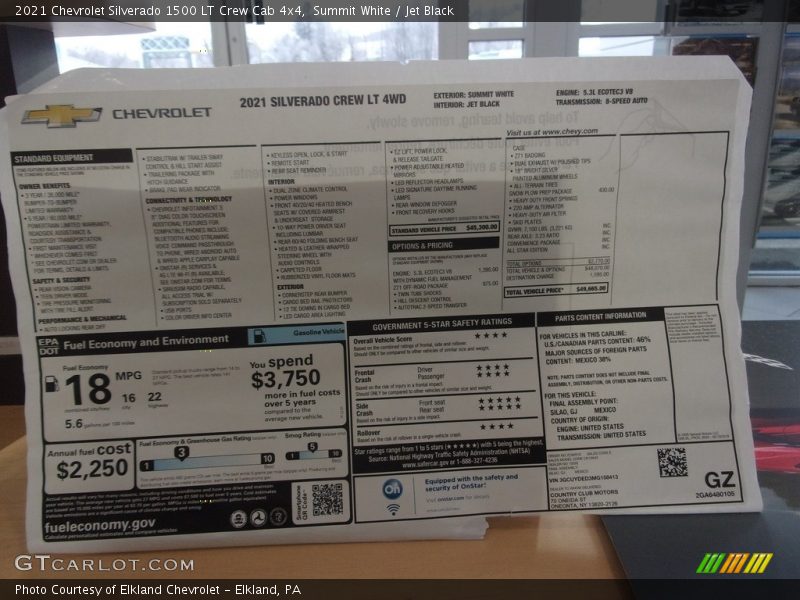 Summit White / Jet Black 2021 Chevrolet Silverado 1500 LT Crew Cab 4x4