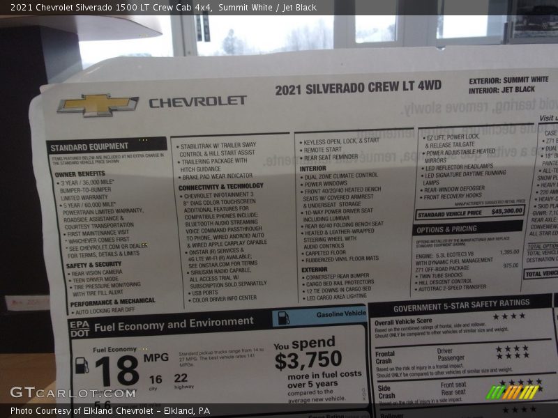 Summit White / Jet Black 2021 Chevrolet Silverado 1500 LT Crew Cab 4x4