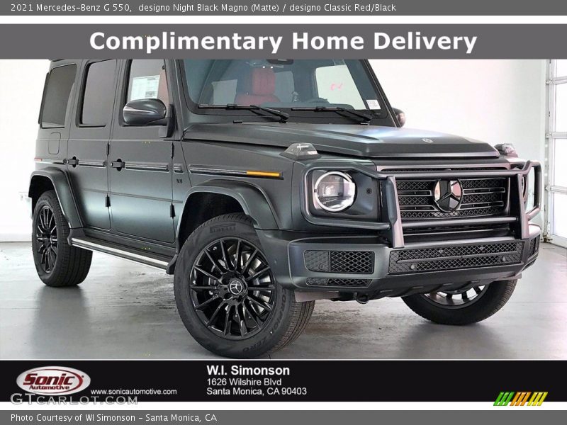 designo Night Black Magno (Matte) / designo Classic Red/Black 2021 Mercedes-Benz G 550