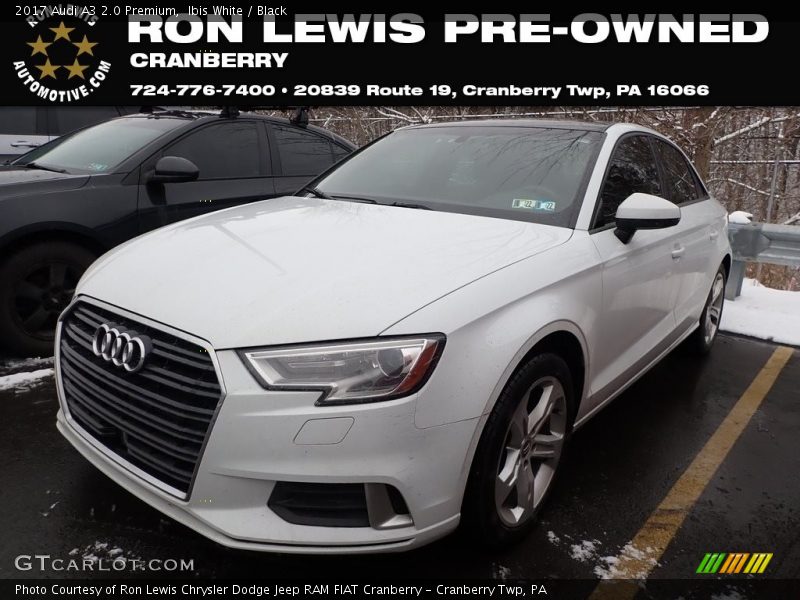 Ibis White / Black 2017 Audi A3 2.0 Premium