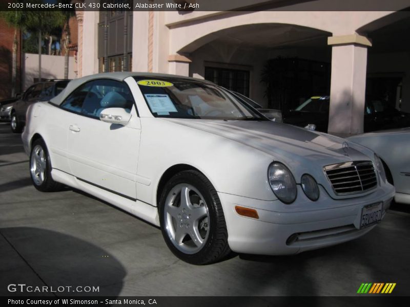 Alabaster White / Ash 2003 Mercedes-Benz CLK 430 Cabriolet