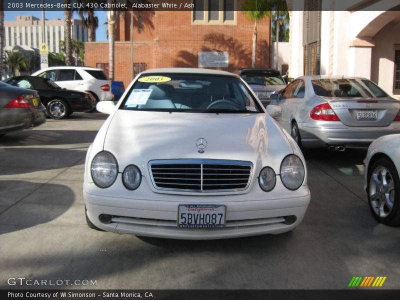 Alabaster White / Ash 2003 Mercedes-Benz CLK 430 Cabriolet