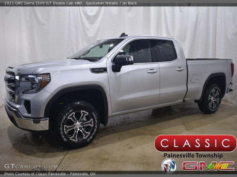 Quicksilver Metallic / Jet Black 2021 GMC Sierra 1500 SLT Double Cab 4WD