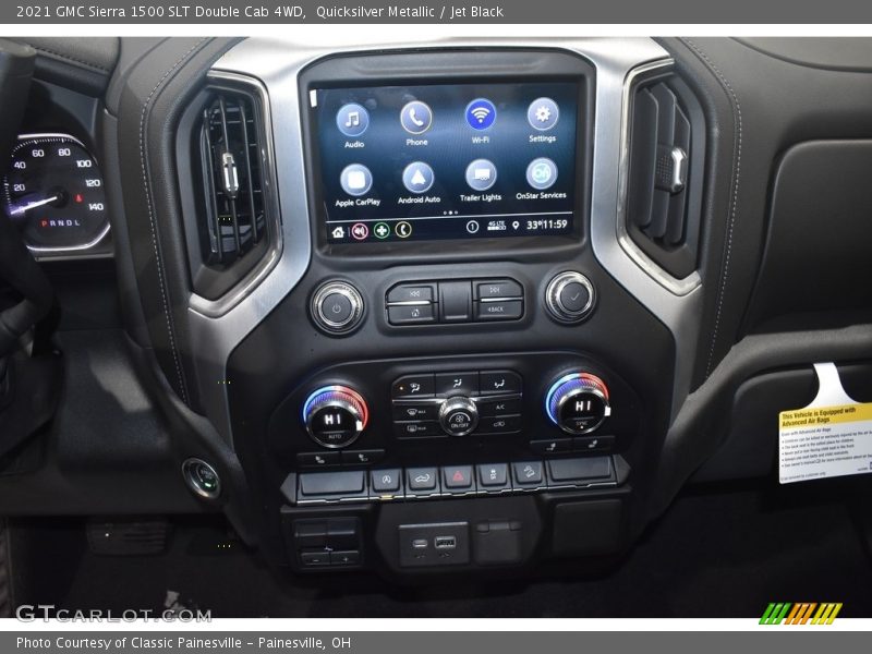 Quicksilver Metallic / Jet Black 2021 GMC Sierra 1500 SLT Double Cab 4WD