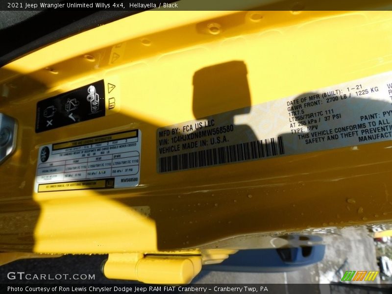 Hellayella / Black 2021 Jeep Wrangler Unlimited Willys 4x4