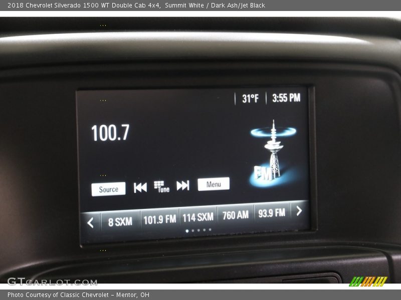 Audio System of 2018 Silverado 1500 WT Double Cab 4x4