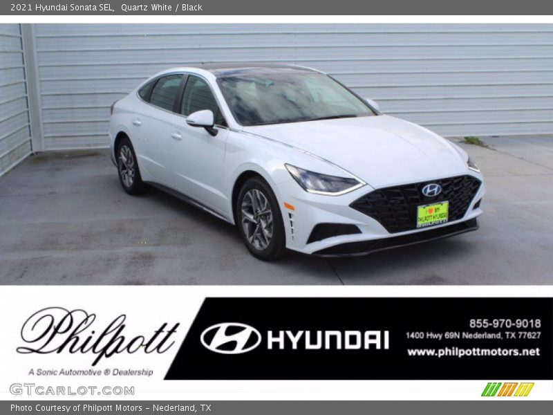 Quartz White / Black 2021 Hyundai Sonata SEL