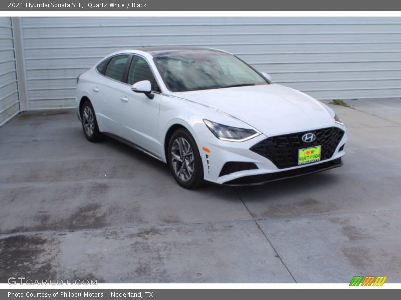 Quartz White / Black 2021 Hyundai Sonata SEL