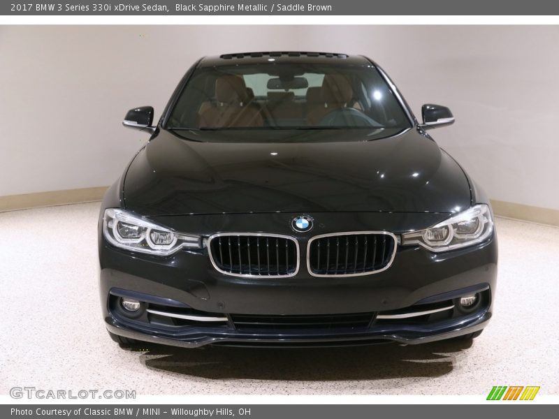 Black Sapphire Metallic / Saddle Brown 2017 BMW 3 Series 330i xDrive Sedan