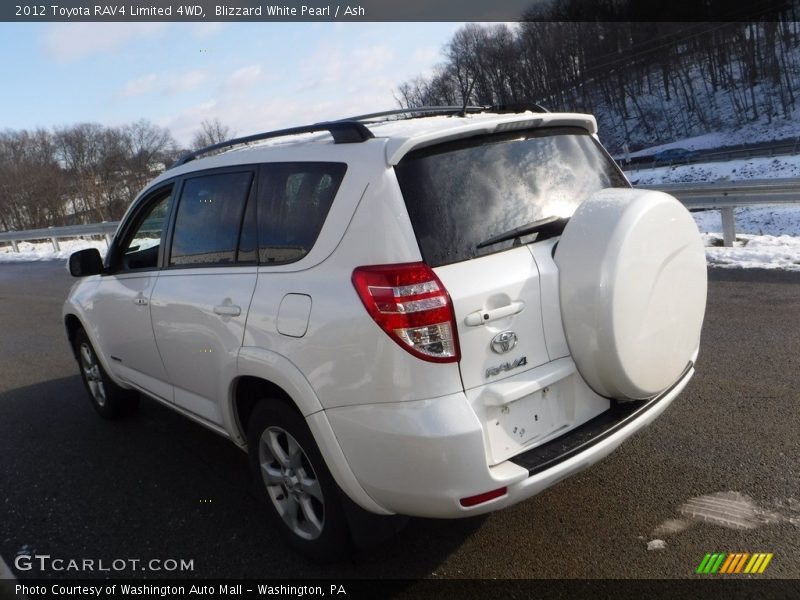 Blizzard White Pearl / Ash 2012 Toyota RAV4 Limited 4WD