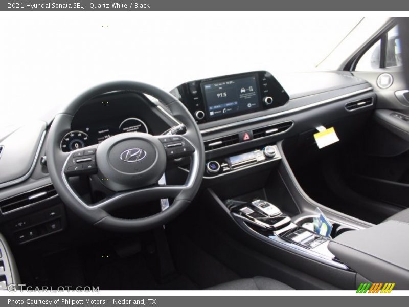 Quartz White / Black 2021 Hyundai Sonata SEL