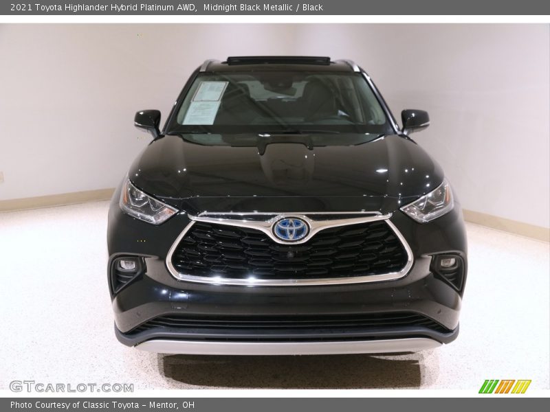 Midnight Black Metallic / Black 2021 Toyota Highlander Hybrid Platinum AWD