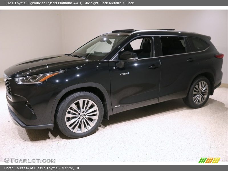Midnight Black Metallic / Black 2021 Toyota Highlander Hybrid Platinum AWD